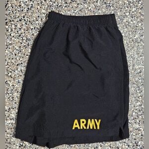 U.S. Army Black Shorts with Yellow Logo